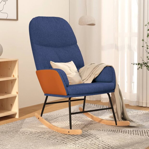 Schommelstoel stof blauw 1