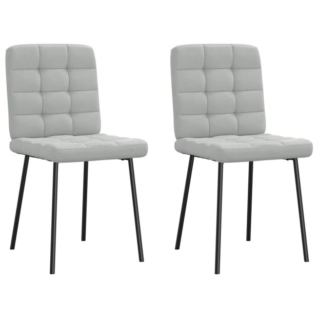 Eetkamerstoelen 2 st fluweel lichtgrijs 1