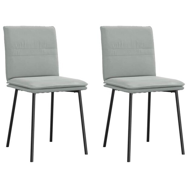 Eetkamerstoelen 2 st fluweel lichtgrijs 1