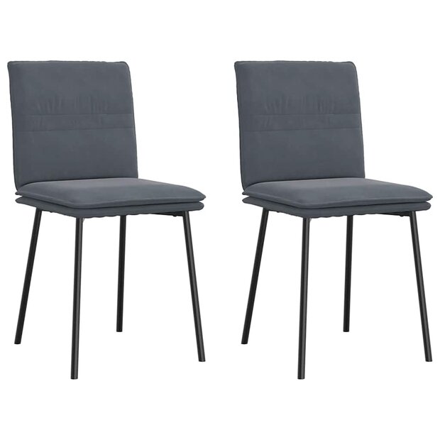 Eetkamerstoelen 2 st fluweel donkergrijs 1