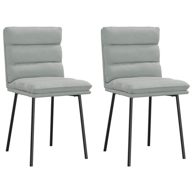 Eetkamerstoelen 2 st fluweel lichtgrijs 1