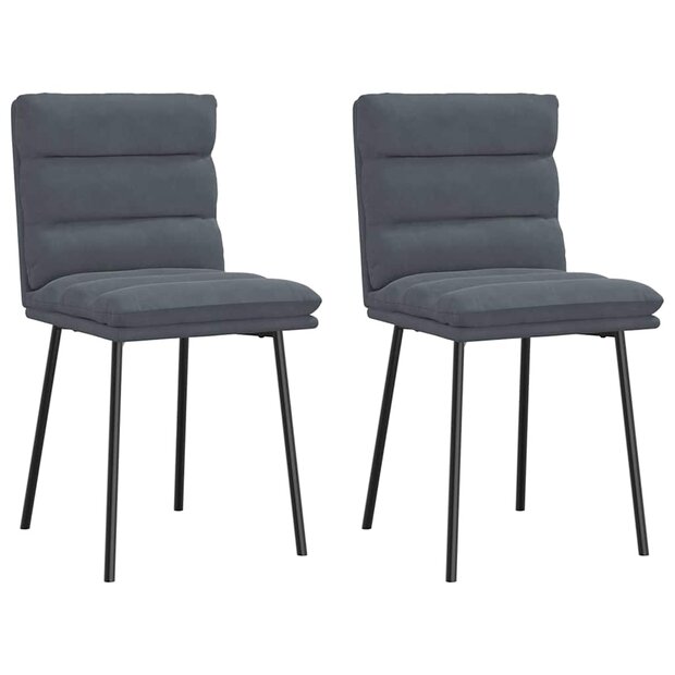Eetkamerstoelen 2 st fluweel donkergrijs 1