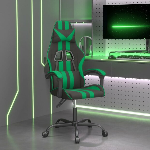 Gamestoel kunstleer zwart en groen 1