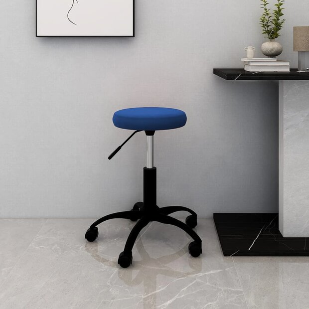 Kantoorstoel draaibaar fluweel blauw 1
