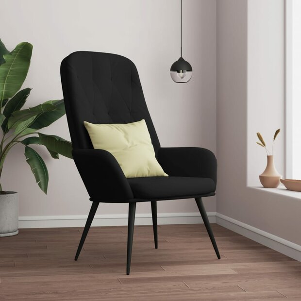 Relaxstoel fluweel zwart 1