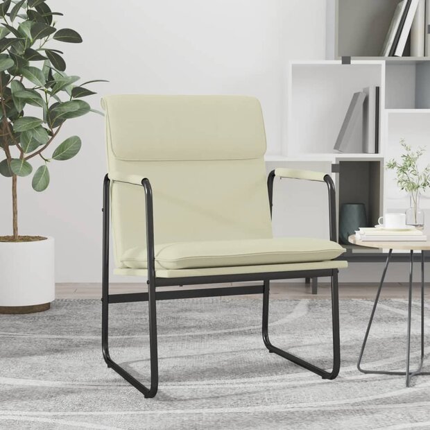 Loungestoel 55x64x80 cm kunstleer cr&amp;egrave;mekleurig 1