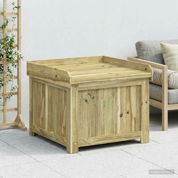 Kussenbox voor buiten Ge&amp;iuml;mpregneerd grenenhout 58,5 x 60 x 47 cm 1