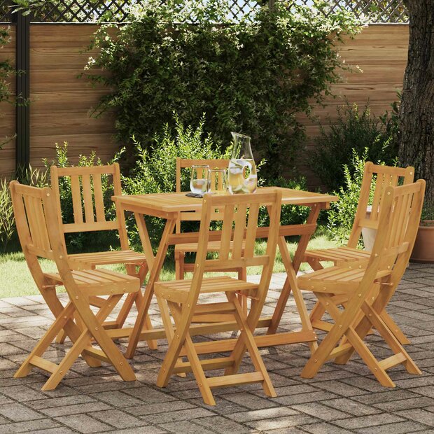 Bistrostoelen voor buiten 6 pcs Naturel Massief Acaciahout 1