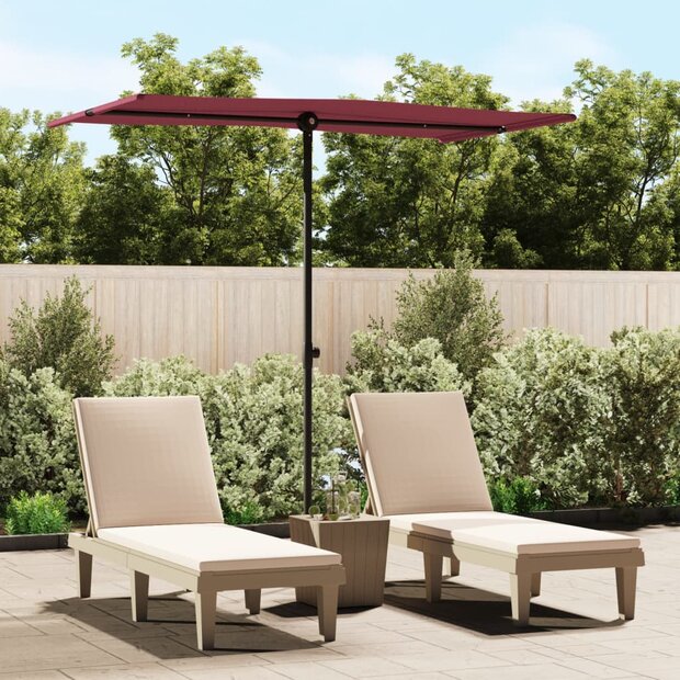 Parasol met aluminium paal 180x110 cm bordeauxrood 1