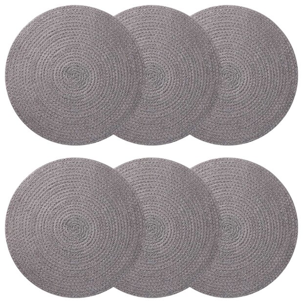 Jute placematten 6 st Grijs 100% Tossa Jute 1
