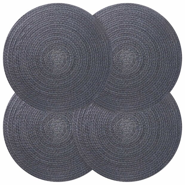 Jute placematten 4 st Donkergrijs 100% Tossa Jute 1