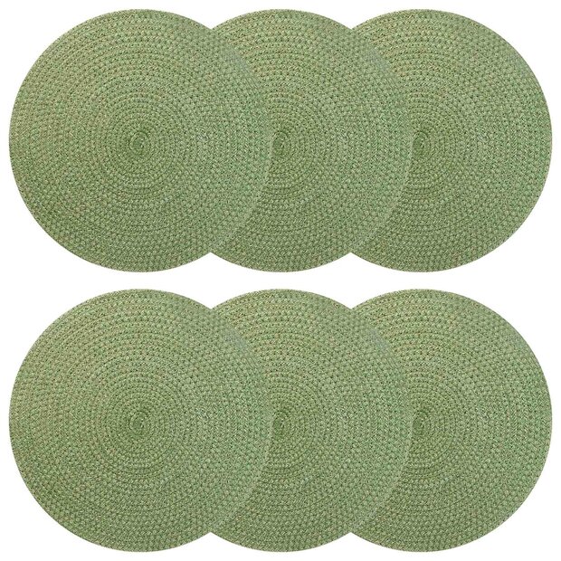 Jute placematten 6 st Olijfgroen 100% Tossa Jute 1