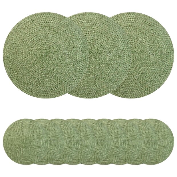 Jute placematten 12 st Olijfgroen 100% Tossa Jute 1