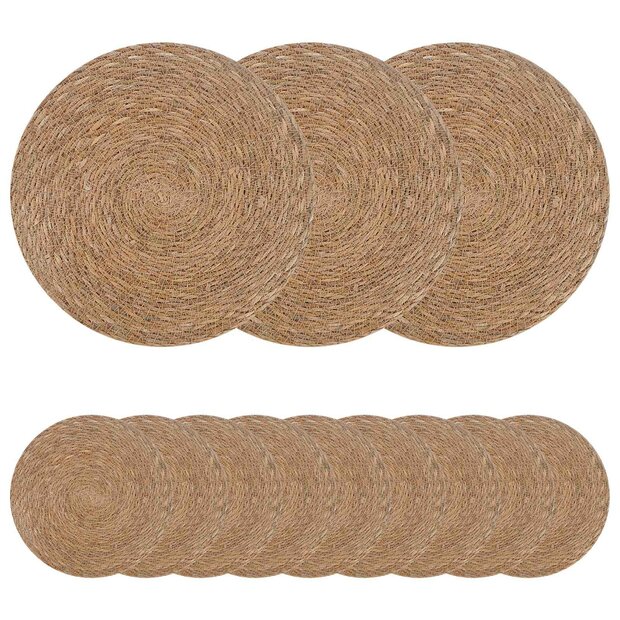 Zeegroene placemats 12 st Naturel 100% Zeegras 1