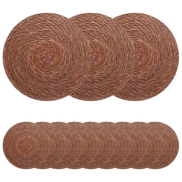 Zeegroene placemats 12 st Bruin 100% Zeegras 1