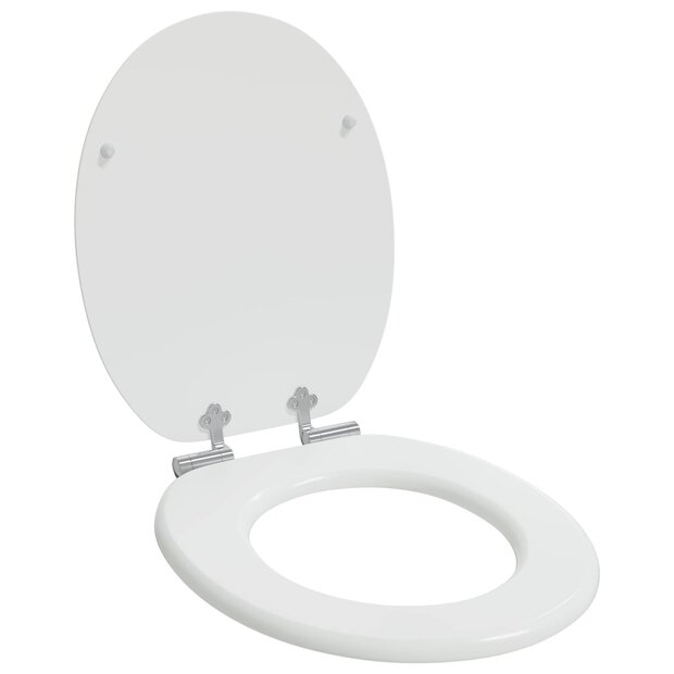 Zachte sluit toiletbril Wit 44 x 38 cm MDF-plaat 1