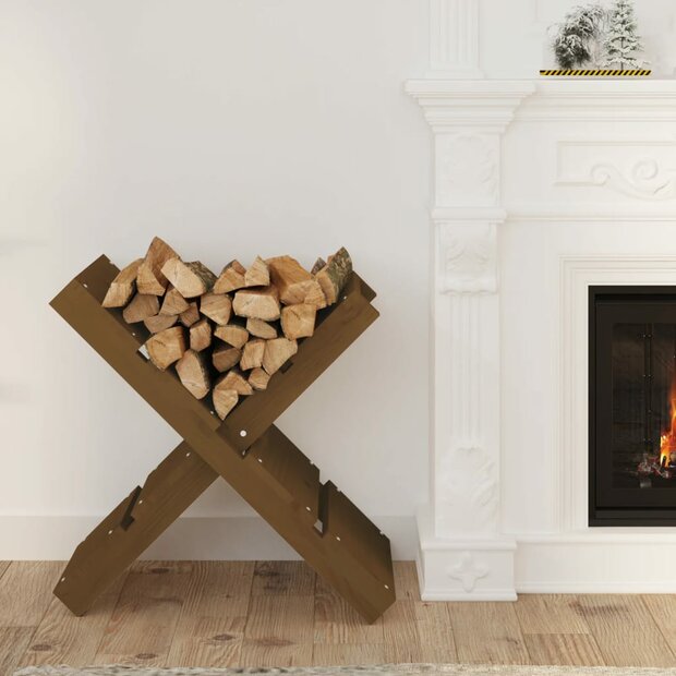 Houtblokhouder 47x39,5x48 cm massief grenenhout honingbruin 1