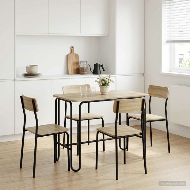 Eettafel 100 x 50 x 75 cm Bewerkt hout Sonoma Eiken Rechthoekig 1