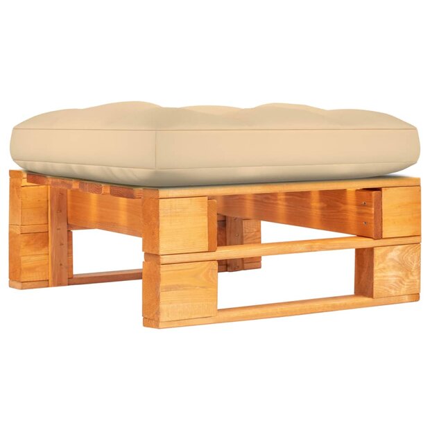 Tuinhocker pallet honingbruin ge&amp;iuml;mpregneerd grenenhout 1