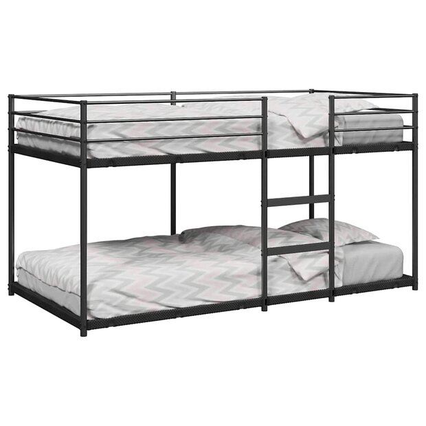 Stapelbed zonder matras 90x190 cm staal zwart 1