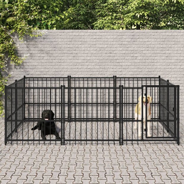 Hondenkennel voor buiten 5,63 m&amp;sup2; staal 1