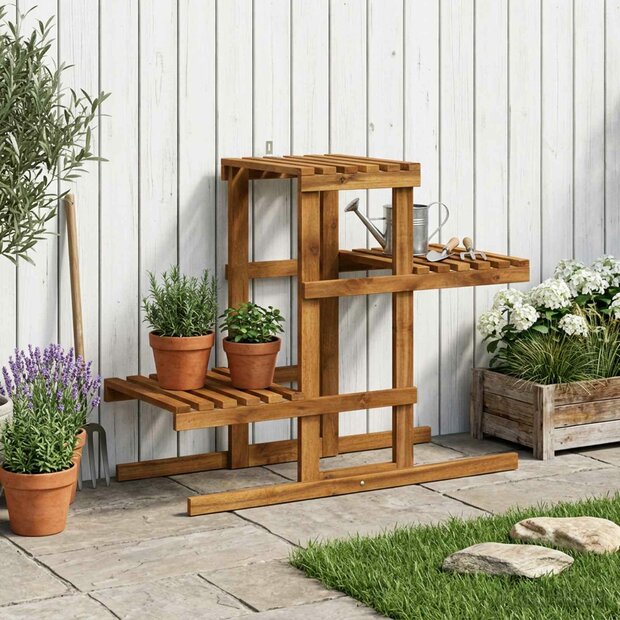 Plantenstandaard Naturel 82 x 36 x 60 cm Massief Acaciahout 1
