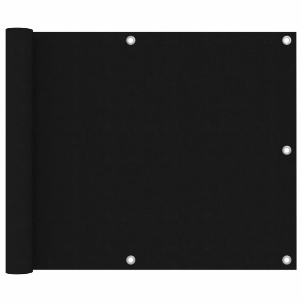 Balkonscherm 75x400 cm oxford stof zwart 1