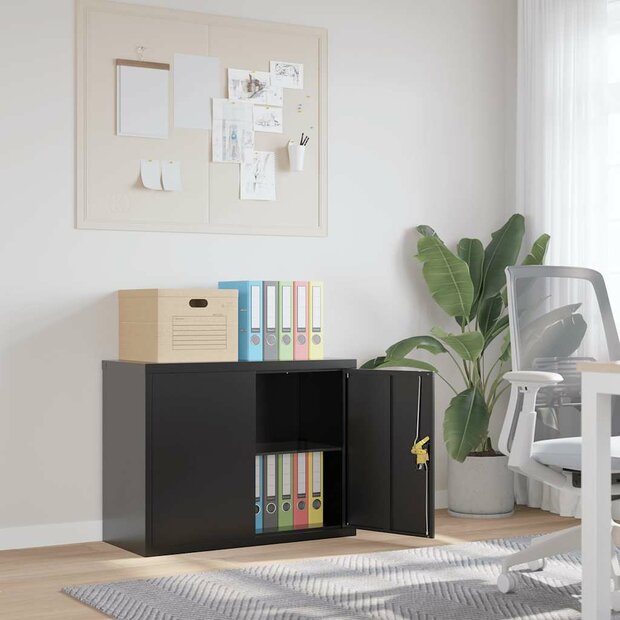 Archiefkast 90x40x70 cm staal zwart 1