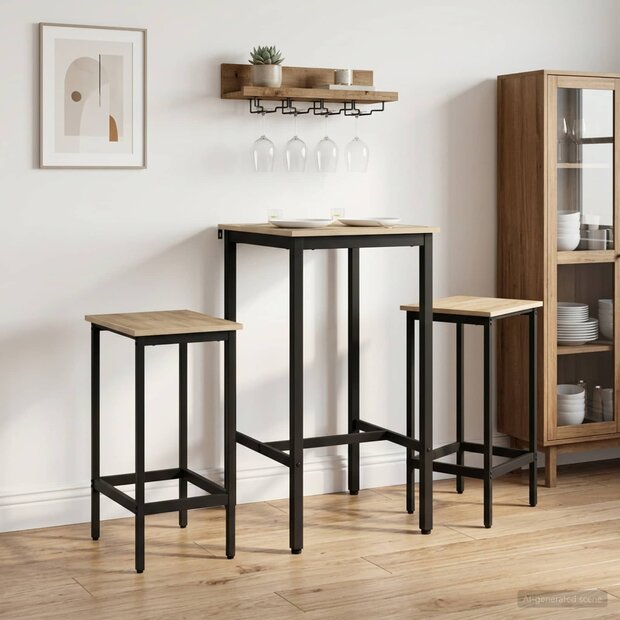 Barkruk 2 st Sonoma Eiken 40 x 32 x 64 cm Bewerkt hout 1