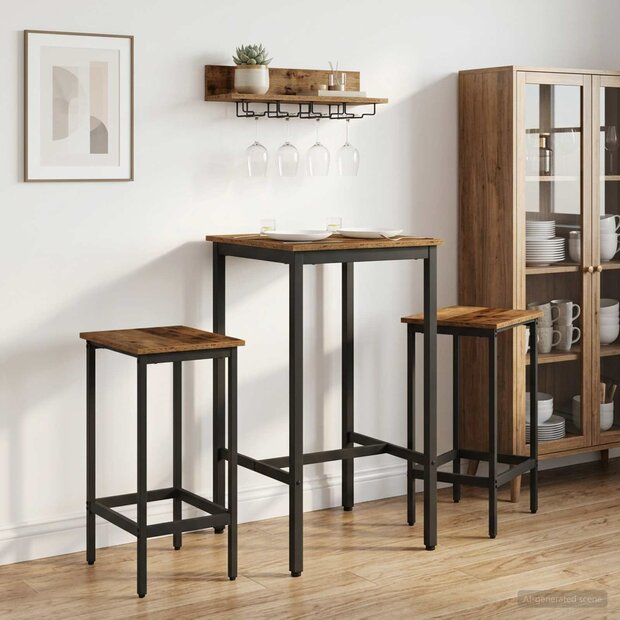 Barkruk 2 st Oud hout 40 x 32 x 64 cm Bewerkt hout 1