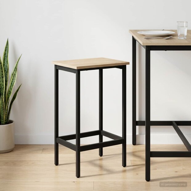 Barkruk Sonoma Eiken 40 x 32 x 74 cm Bewerkt hout 1