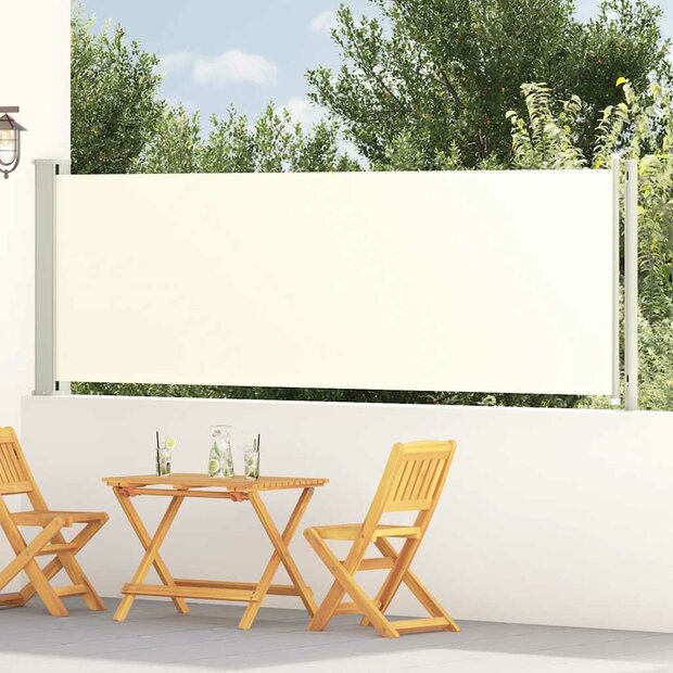 Tuinscherm uittrekbaar 117x600 cm cr&amp;egrave;mekleurig 1