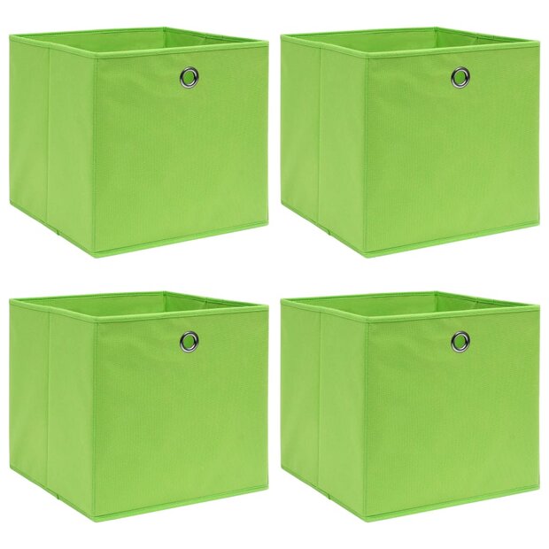 Opbergboxen 4 st 32x32x32 cm stof groen 1