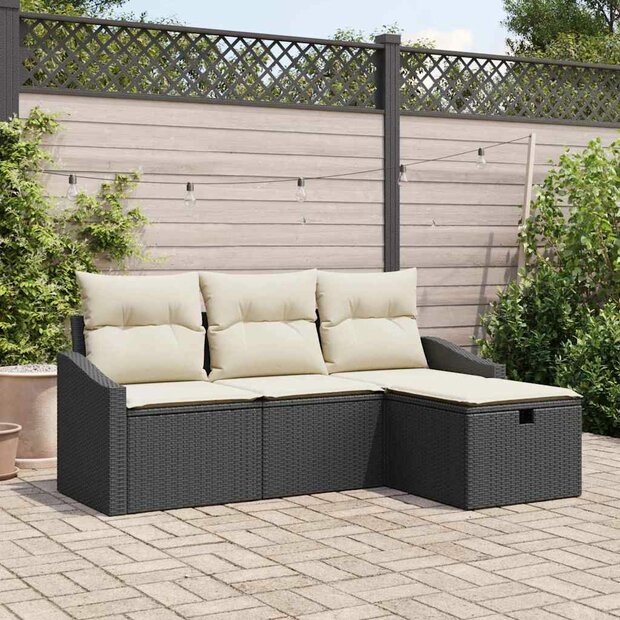 Bankstel 4 st poly rattan 1