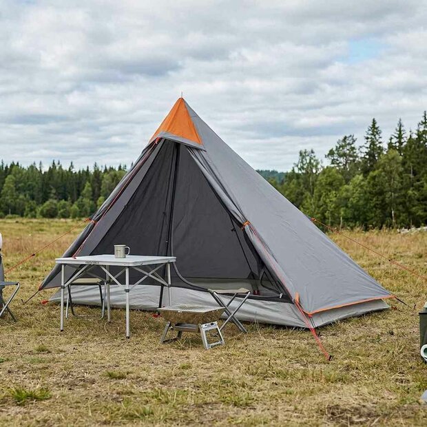 Backpacking Tent 222 x 85 x 125 cm Grijs en Oranje 1
