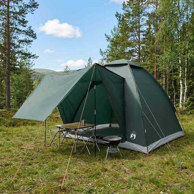 Kamperen tent 2-persoons Legergroen Polyester en staal 1
