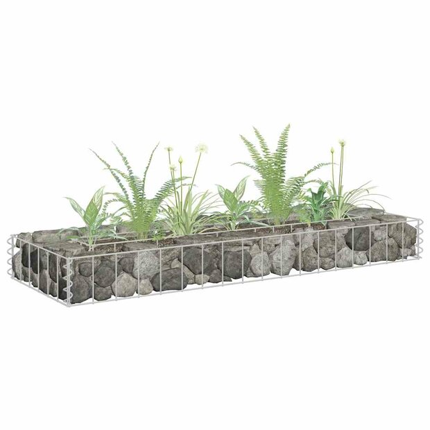 Gabion plantenbak verhoogd 90x30x10 cm gegalvaniseerd staal 1