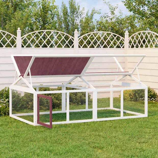 Dierenren 200x112,5x74 cm massief grenenhout mokkakleurig 1