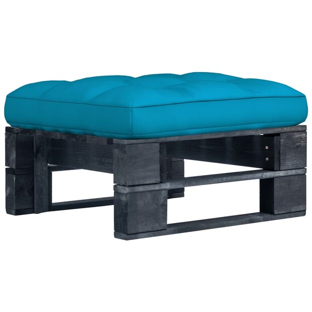 Tuinhocker pallet zwart ge&amp;iuml;mpregneerd grenenhout 1