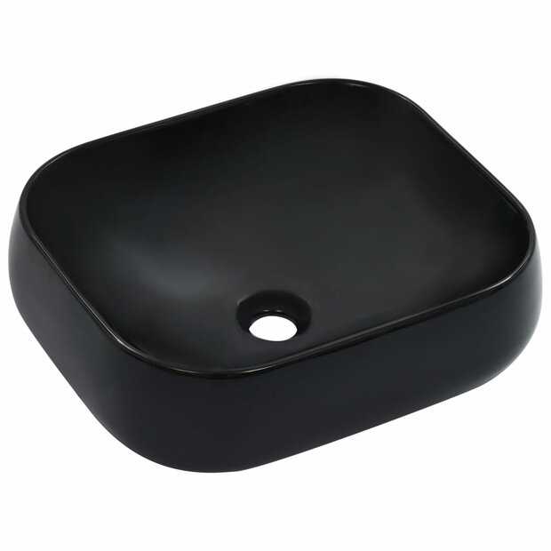 Wastafel 44,5x39,5x14,5 cm keramiek zwart 1