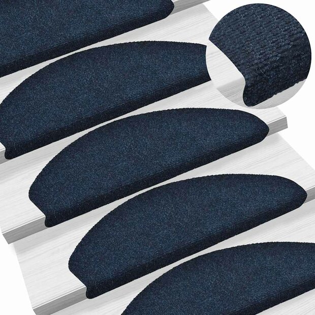Trapmatten Zelfklevend 5 stuks 65x21x4 cm Marineblauw Halfrond Groot 1