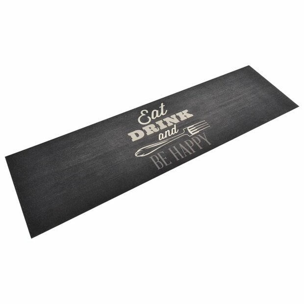 Keukenmat wasbaar keukenprint 45x150 cm fluweel zwart 1