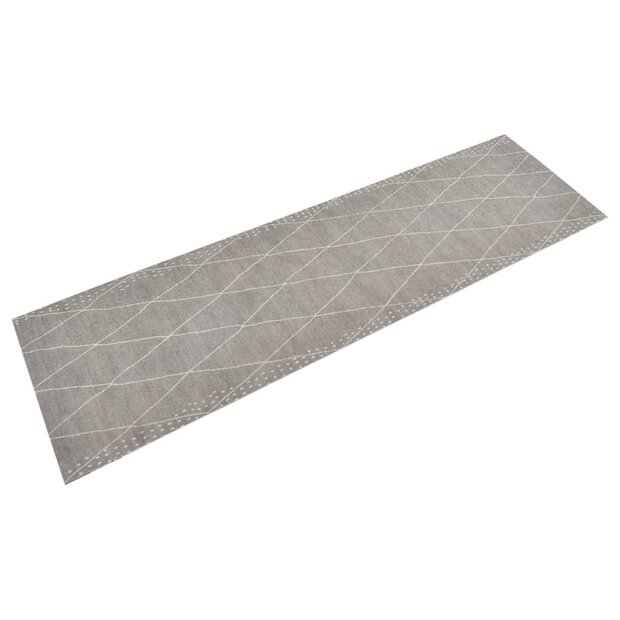 Keukenmat wasbaar geruit 45x150 cm fluweel 1