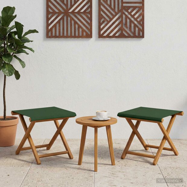 Ligstoel 2 pcs massief eucalyptushout Groen 1