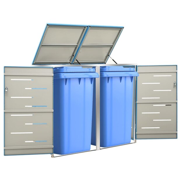 Containerberging dubbel 138x77,5x115 cm roestvrij staal 1