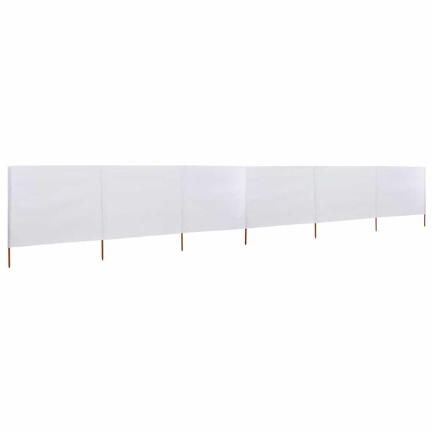 Windscherm 6-panelen 800x80 cm stof wit 1