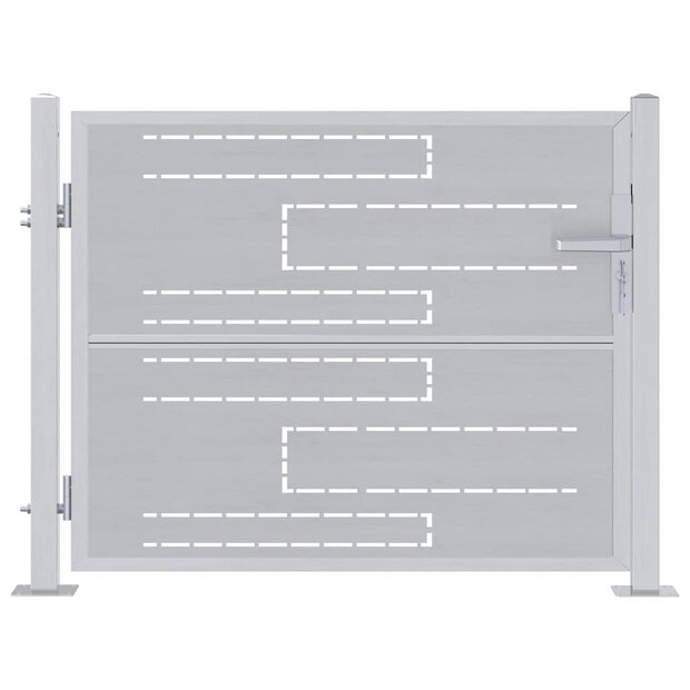 Tuinpoort 85 x 70 cm Roestvrij staal zilver Vergrendelbaar 1