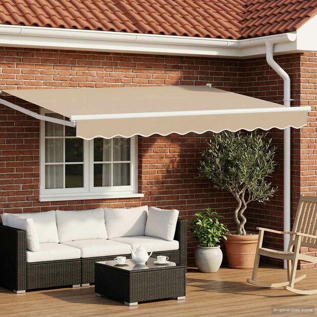 Elektrisch Uittrekbaar Zonnescherm Beige 3,5 x 2 m 1