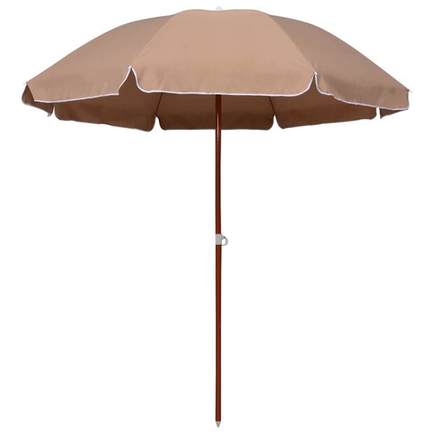 Parasol met stalen paal 240 cm taupe 1