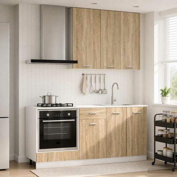 Keukenblok LYON 5 st Sonoma Eiken Bewerkt hout 1